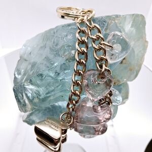 KATHY VAN ZEELAND RESIN HEARTS CHARM VINTAGE KEYCHAIN FOB